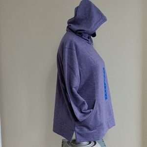 NEW Champion Hoodie Purple Kanga Pouch Pullover Long Sleeve Split Hem Women's Lg